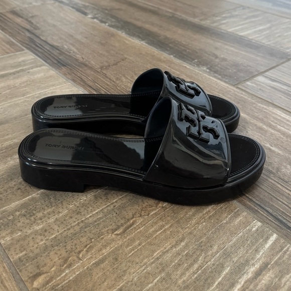TORY BURCH Eleanor Jelly Slide Sandals In Black size 8 - Picture 6 of 13